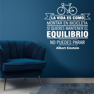 Vinilo frase montar en bicicleta albert einstein